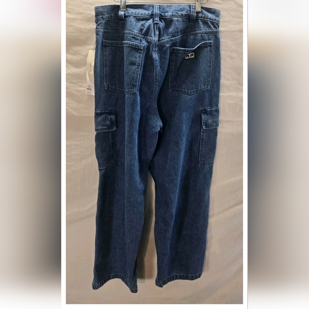 OBEY Urban Outfitters Exclusive Bigwig Cargo 32X30 Jeans Embroidered Flowers New - Picture 3 of 7